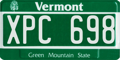 VT license plate XPC698