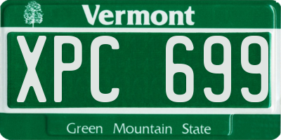 VT license plate XPC699