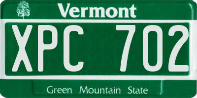 VT license plate XPC702