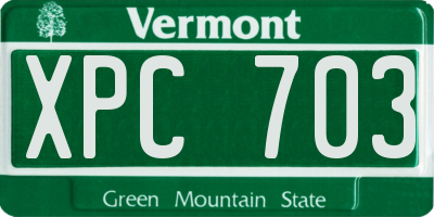 VT license plate XPC703