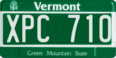 VT license plate XPC710