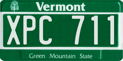 VT license plate XPC711