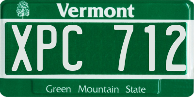 VT license plate XPC712