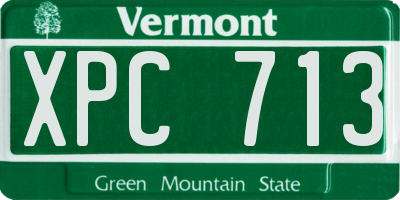 VT license plate XPC713