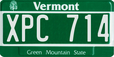 VT license plate XPC714