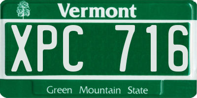 VT license plate XPC716