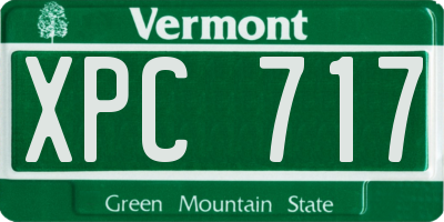 VT license plate XPC717