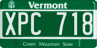 VT license plate XPC718
