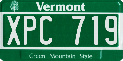 VT license plate XPC719