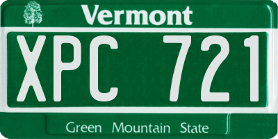 VT license plate XPC721