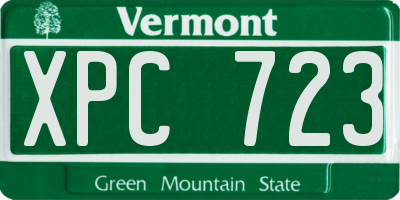 VT license plate XPC723