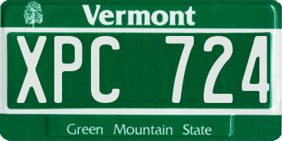 VT license plate XPC724