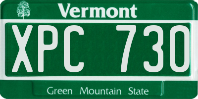 VT license plate XPC730
