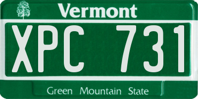 VT license plate XPC731
