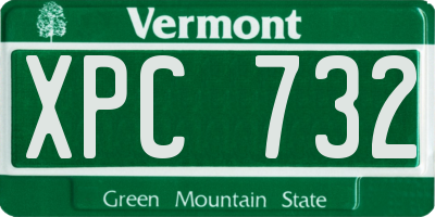 VT license plate XPC732