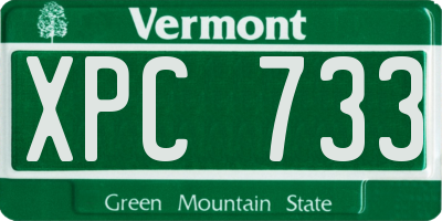 VT license plate XPC733