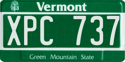 VT license plate XPC737