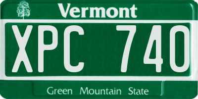 VT license plate XPC740