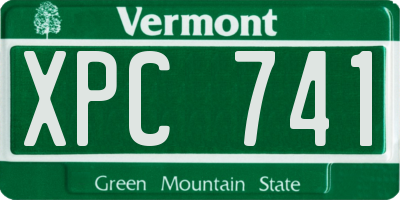 VT license plate XPC741