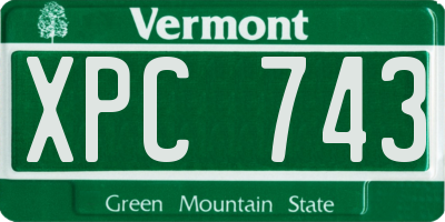 VT license plate XPC743