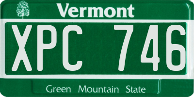 VT license plate XPC746
