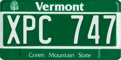 VT license plate XPC747