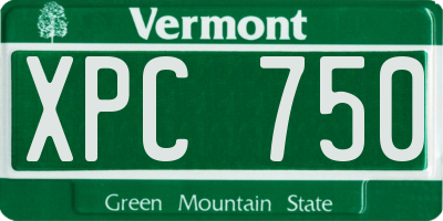 VT license plate XPC750