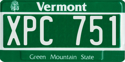 VT license plate XPC751