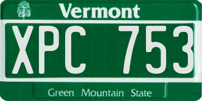 VT license plate XPC753
