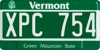 VT license plate XPC754