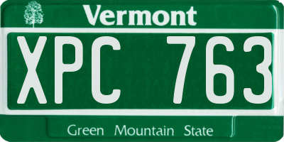 VT license plate XPC763