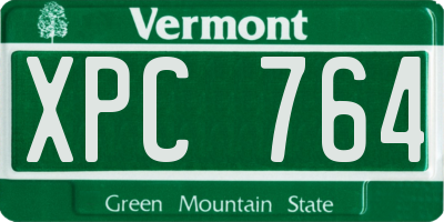 VT license plate XPC764