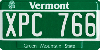 VT license plate XPC766