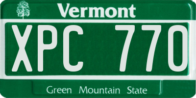VT license plate XPC770