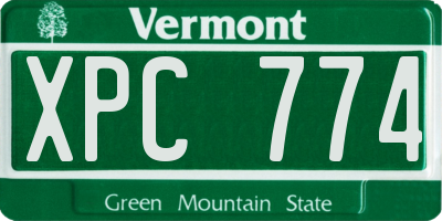VT license plate XPC774