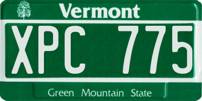 VT license plate XPC775