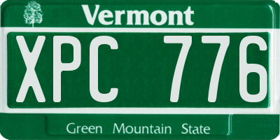VT license plate XPC776