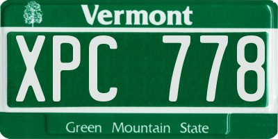 VT license plate XPC778