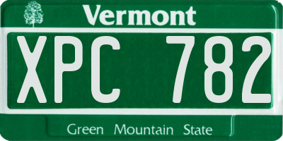 VT license plate XPC782