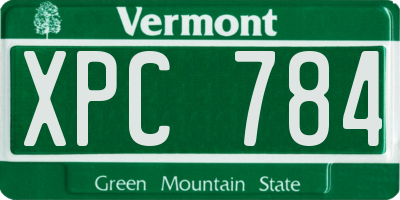 VT license plate XPC784