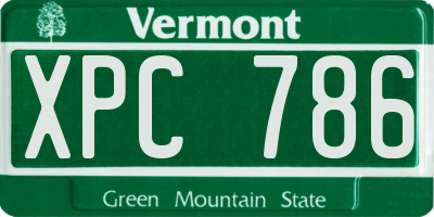 VT license plate XPC786