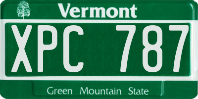 VT license plate XPC787