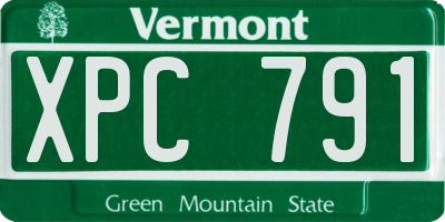 VT license plate XPC791