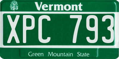 VT license plate XPC793