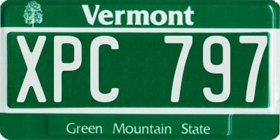 VT license plate XPC797