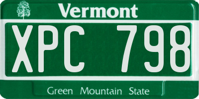 VT license plate XPC798