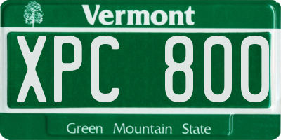 VT license plate XPC800