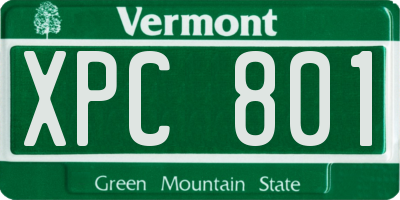 VT license plate XPC801