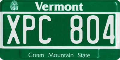 VT license plate XPC804