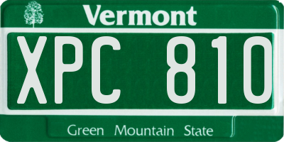VT license plate XPC810